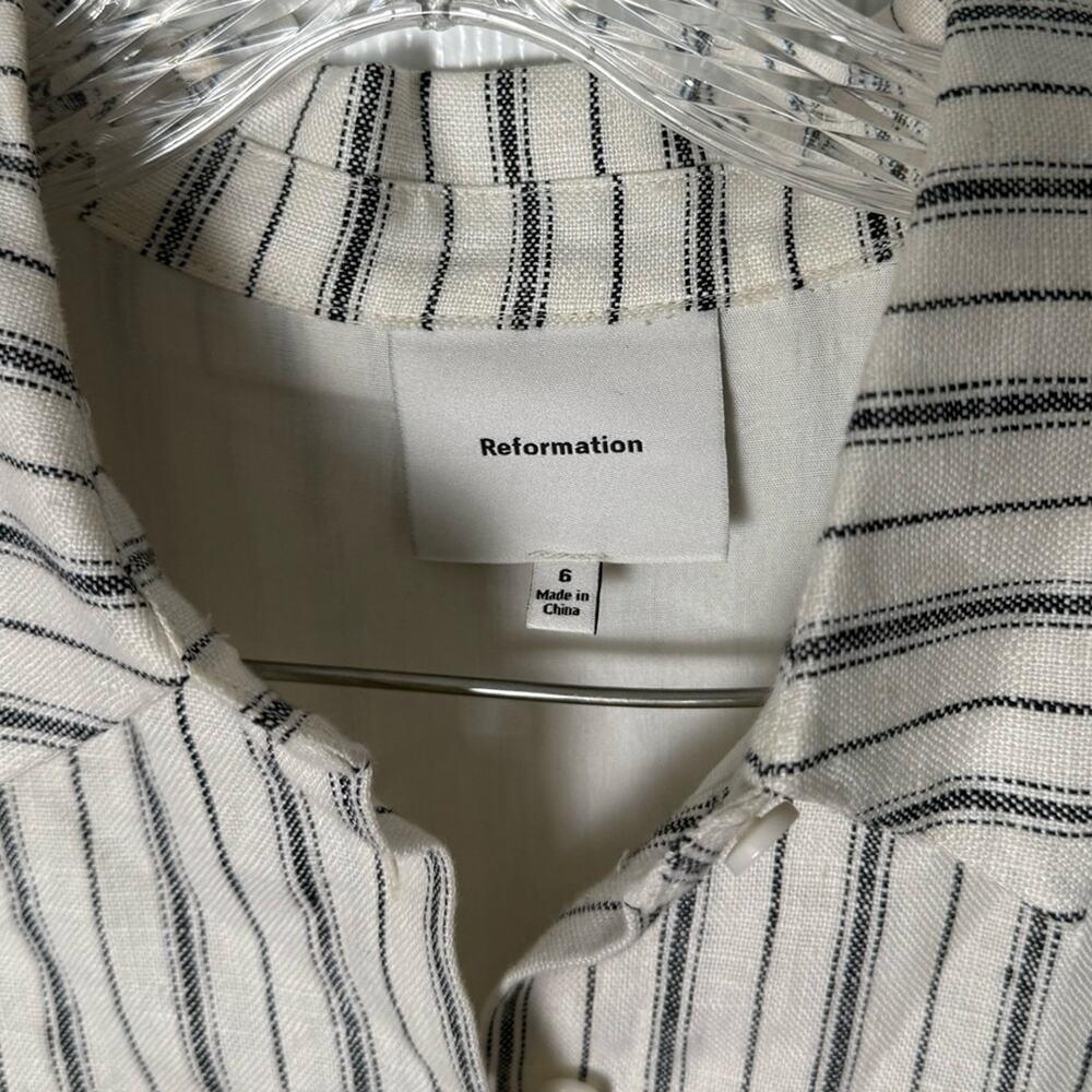 Reformation Arella Linen Mini Dress in Elsie Stripe 6 - Picture 5 of 6